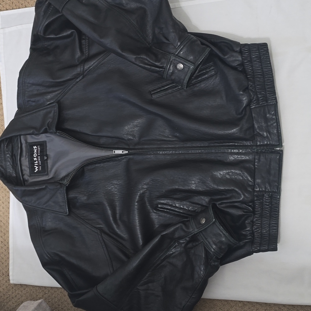 Wilson‎ Men's Black Leather Jacket Xl